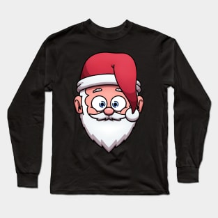Cute Santa Claus Face Long Sleeve T-Shirt